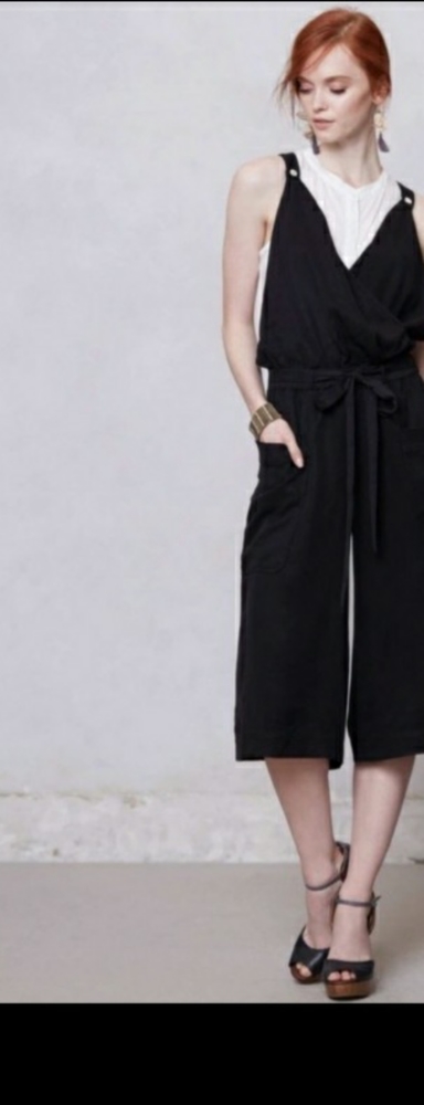 Anthropologie Elevenses Cropped Overalls